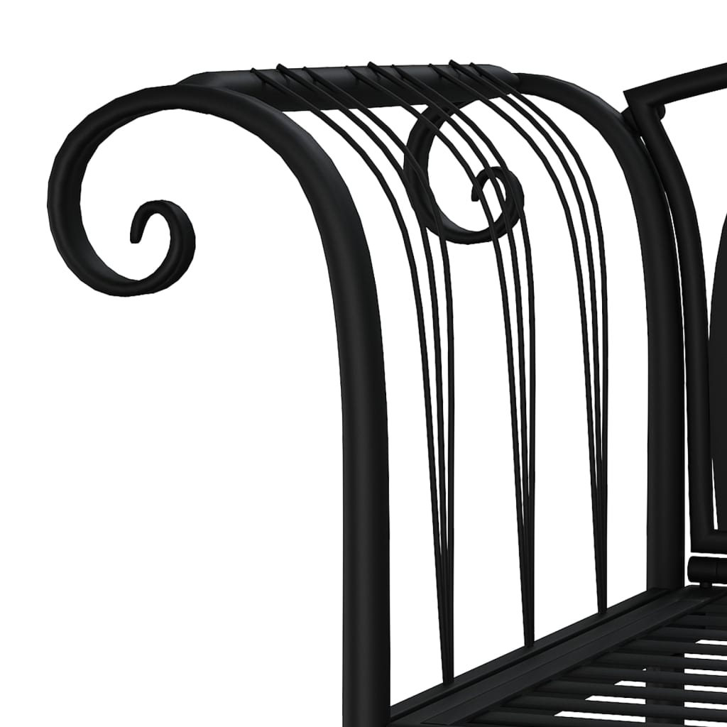 Trädgårdsbänk 2-Sits 128 Cm Svart Stål