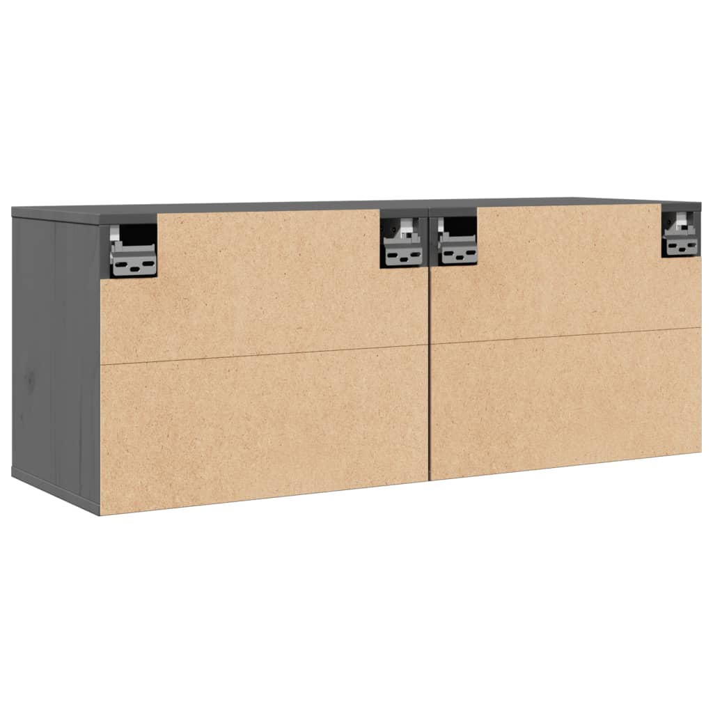 Väggskåp 2 St 45X30X35 Cm Massiv Furu