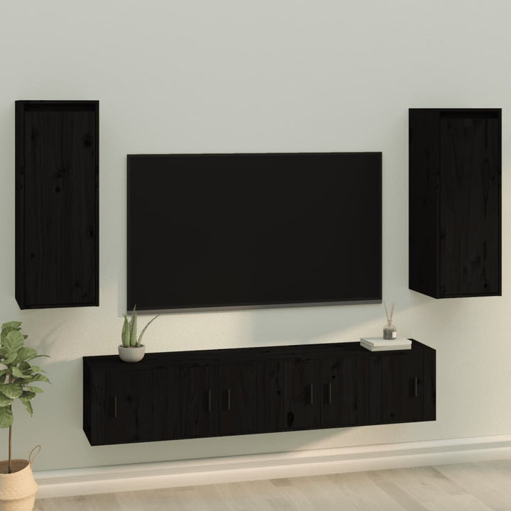 Väggskåp 2 St 30X30X80 Cm Massiv Furu
