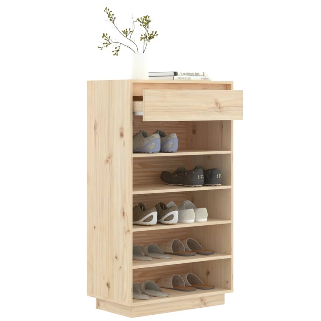 Skoskåp 60X34X105 Cm Massiv Furu