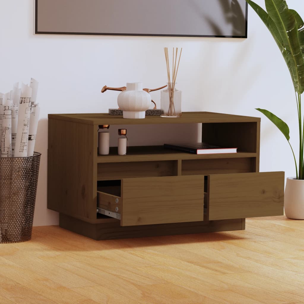Tv-Bänk 60X35X37 Cm Massiv Furu