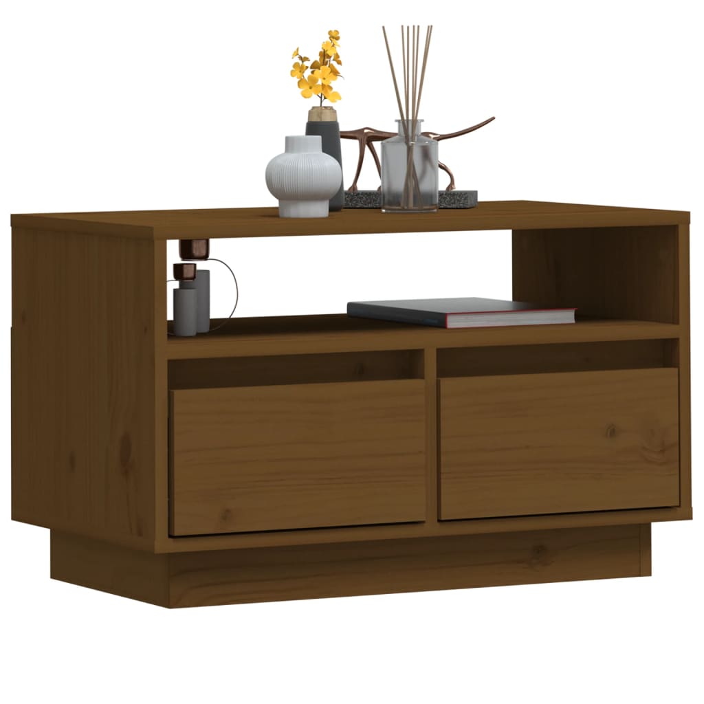 Tv-Bänk 60X35X37 Cm Massiv Furu