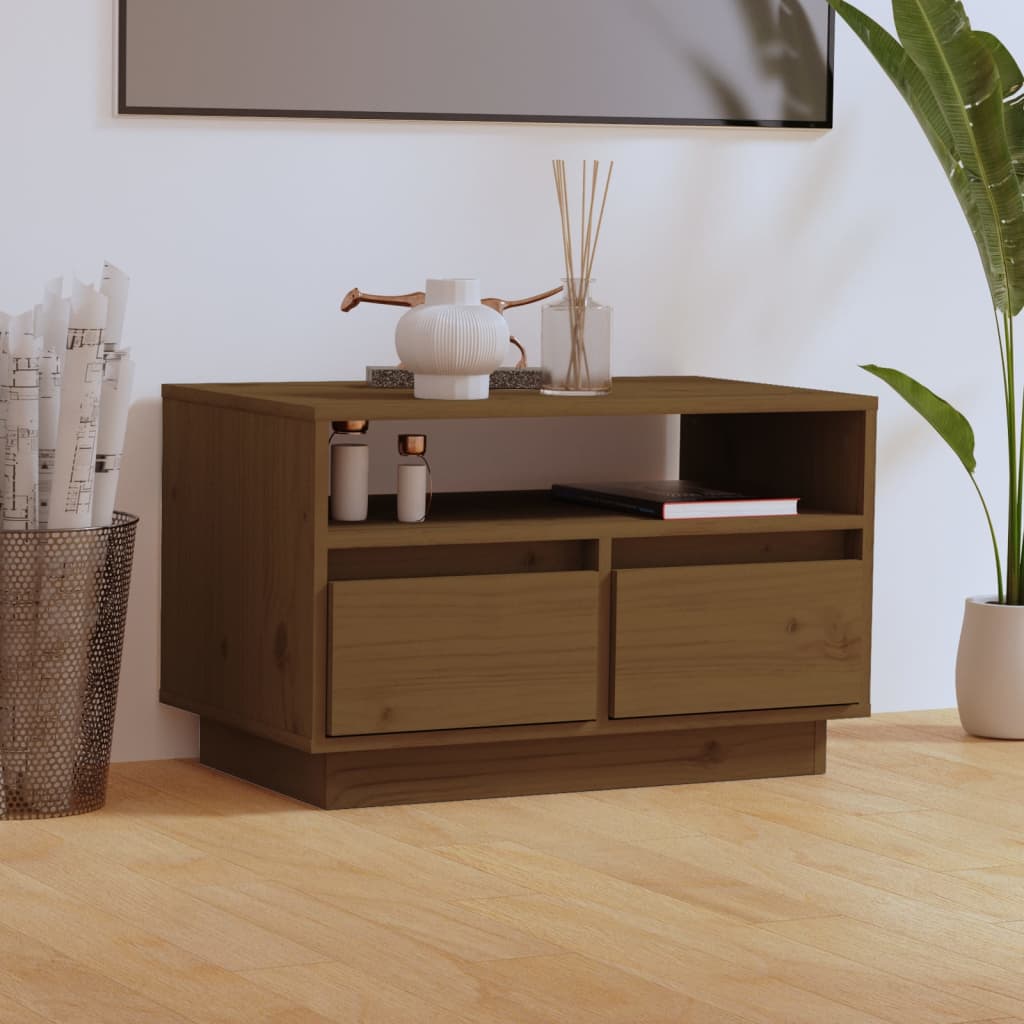 Tv-Bänk 60X35X37 Cm Massiv Furu