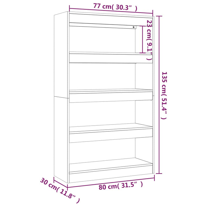 Bokhylla/Rumsavdelare 80X30X135 Cm Konstruerat Trä