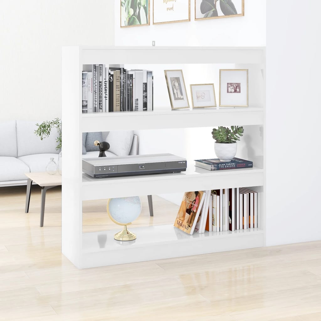 Bokhylla/Rumsavdelare Högglans Vit 100X30X103 Cm