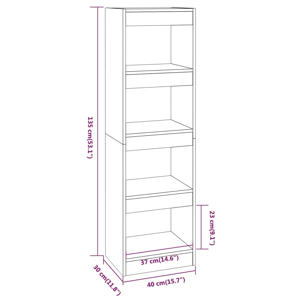 Bokhylla/Rumsavdelare 40X30X135 Cm