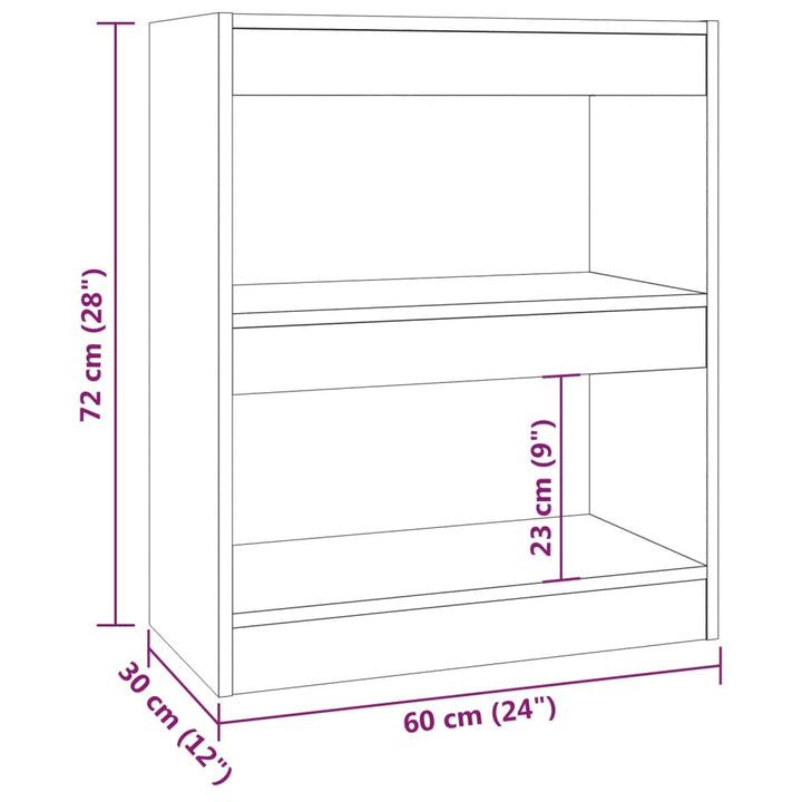 Bokhylla/Rumsavdelare -Ek 60X30X72 Cm