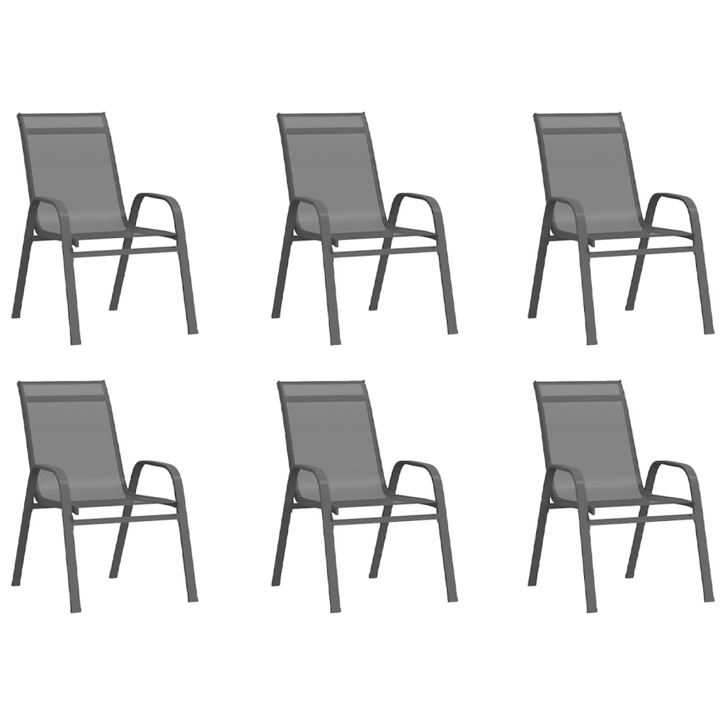 Stapelbara Trädgårdsstolar 6 St Textilentyg