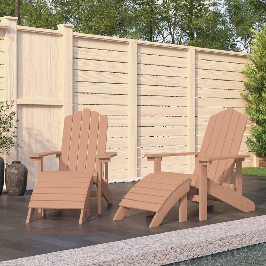 Adirondackstol Med Fotpall Hdpe Aquablå