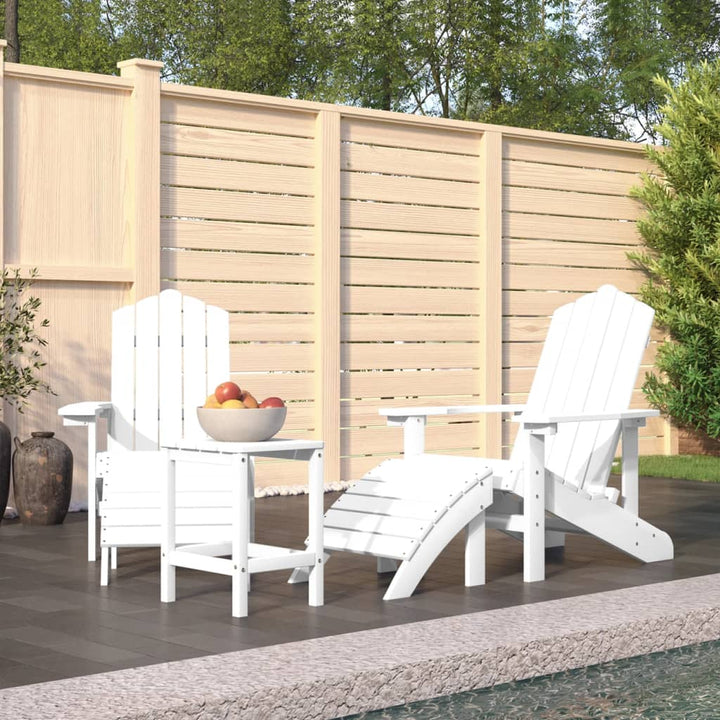 Adirondackstol Med Fotpall Hdpe Aquablå