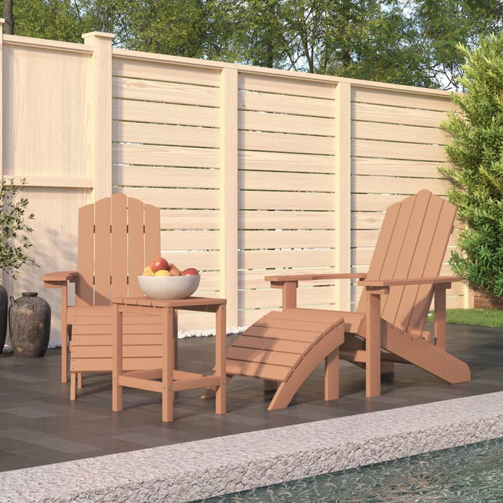 Adirondackstol Med Fotpall Hdpe Aquablå
