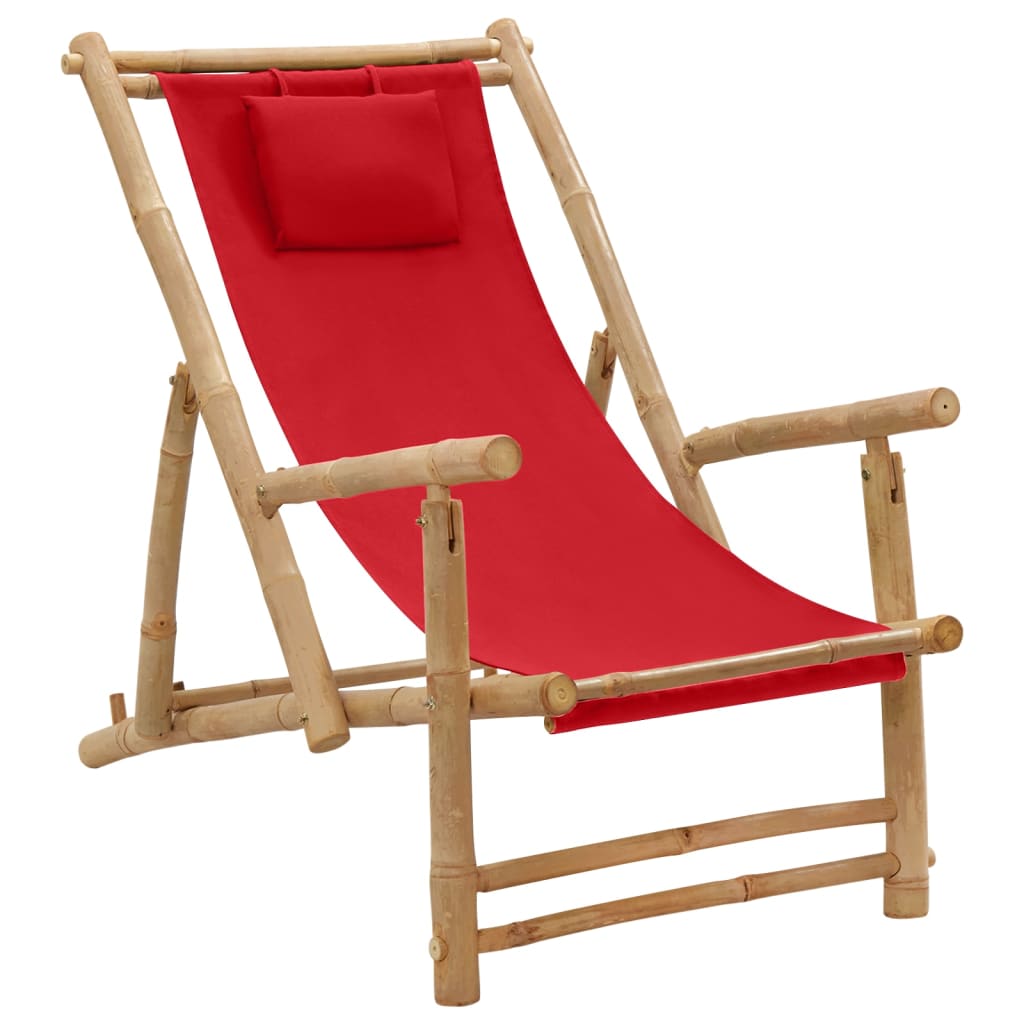 Solstol Bambu Och Kanvas