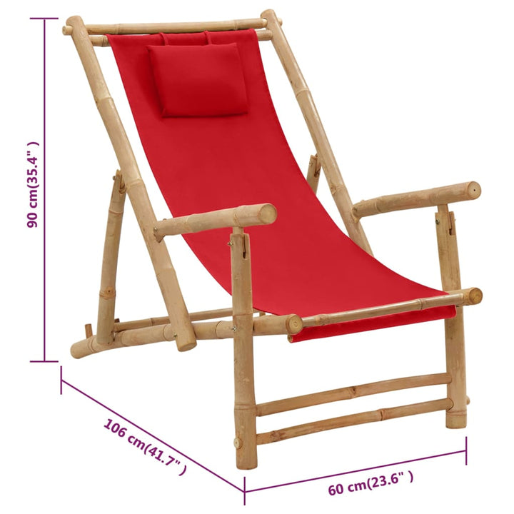 Solstol Bambu Och Kanvas