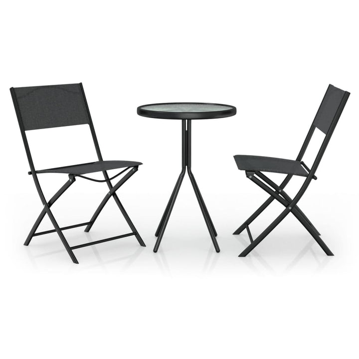Caféset 3 Delar Stål Svart