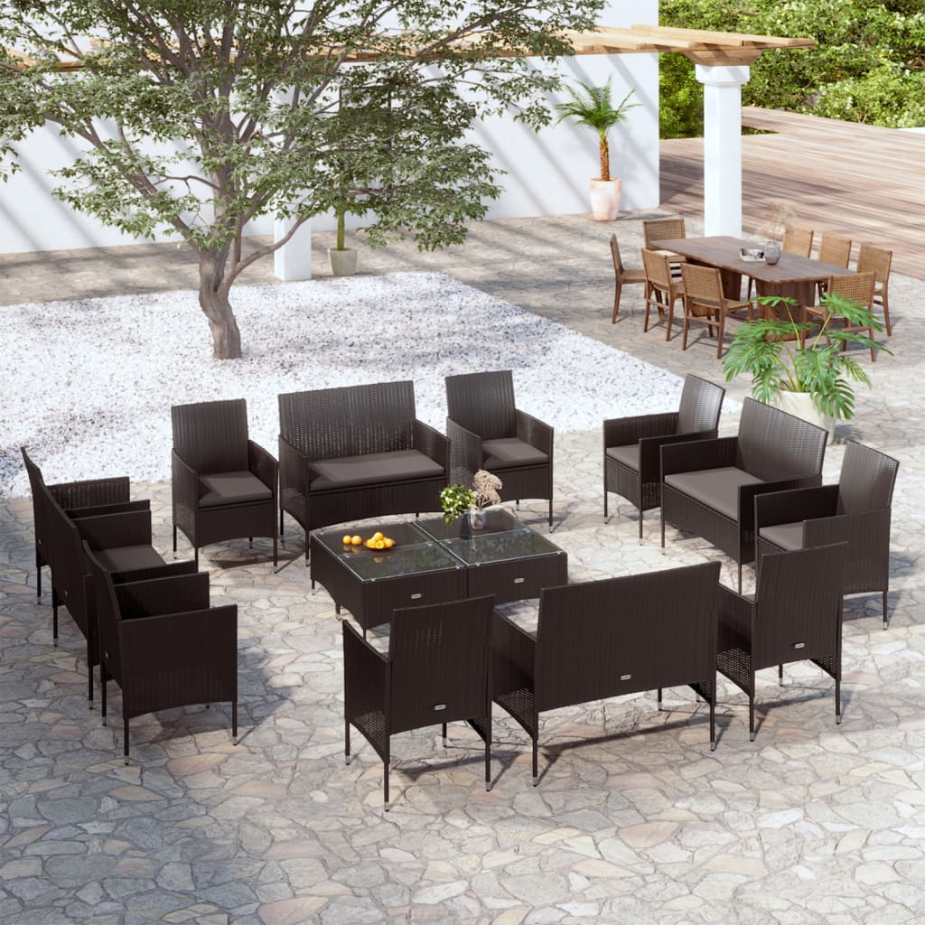 Loungegrupp Med Dynor 8 Delar Konstrotting