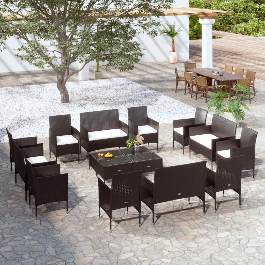 Loungegrupp Med Dynor 8 Delar Konstrotting