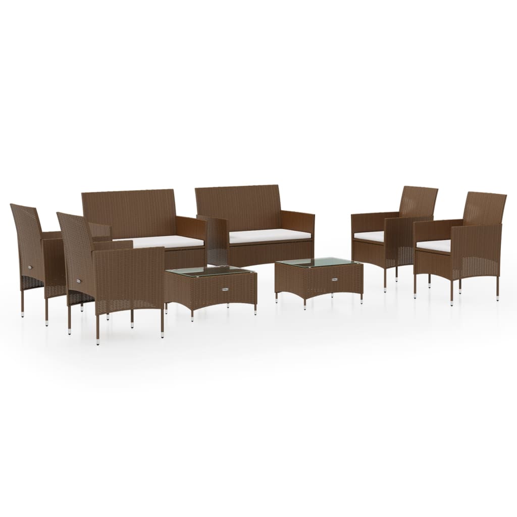 Loungegrupp Med Dynor 8 Delar Konstrotting