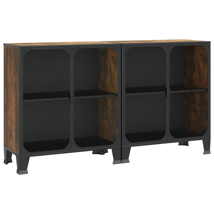Förvaringsskåp 2 St 72X36X82 Cm Metall Och Mdf