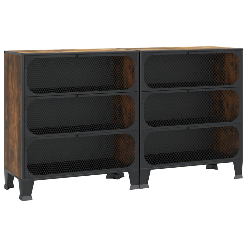 Förvaringsskåp 2 Delar 72X36X82 Cm Metall Och Mdf