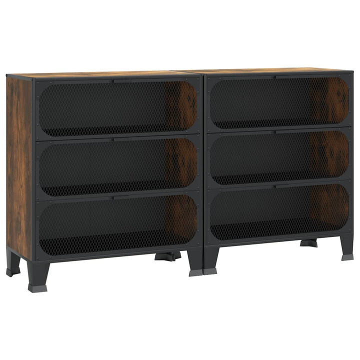 Förvaringsskåp 2 Delar 72X36X82 Cm Metall Och Mdf