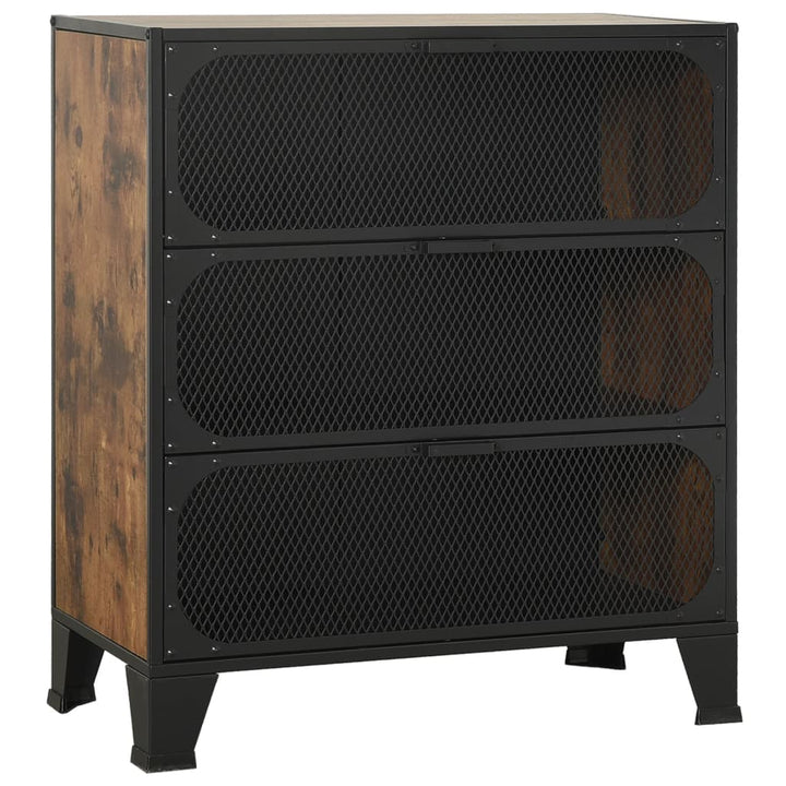 Förvaringsskåp 2 Delar 72X36X82 Cm Metall Och Mdf