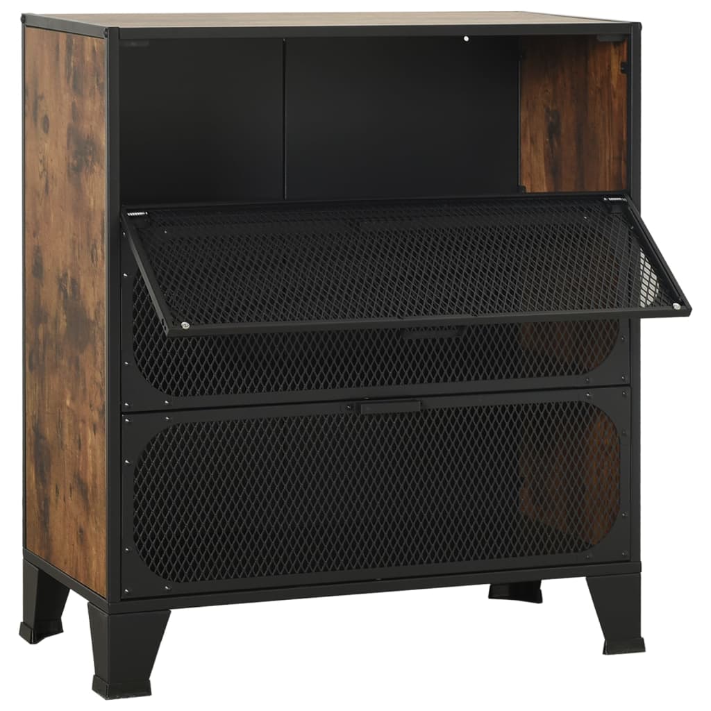 Förvaringsskåp 2 Delar 72X36X82 Cm Metall Och Mdf
