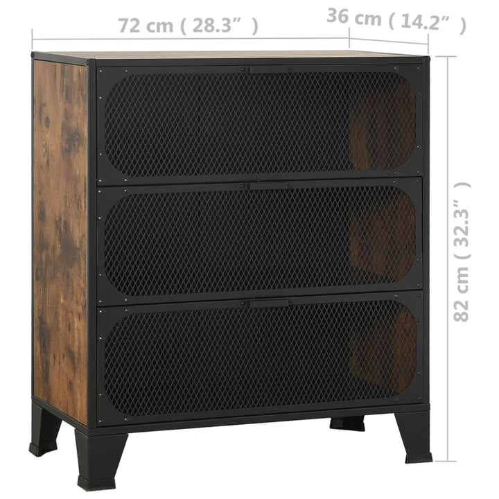 Förvaringsskåp 2 Delar 72X36X82 Cm Metall Och Mdf