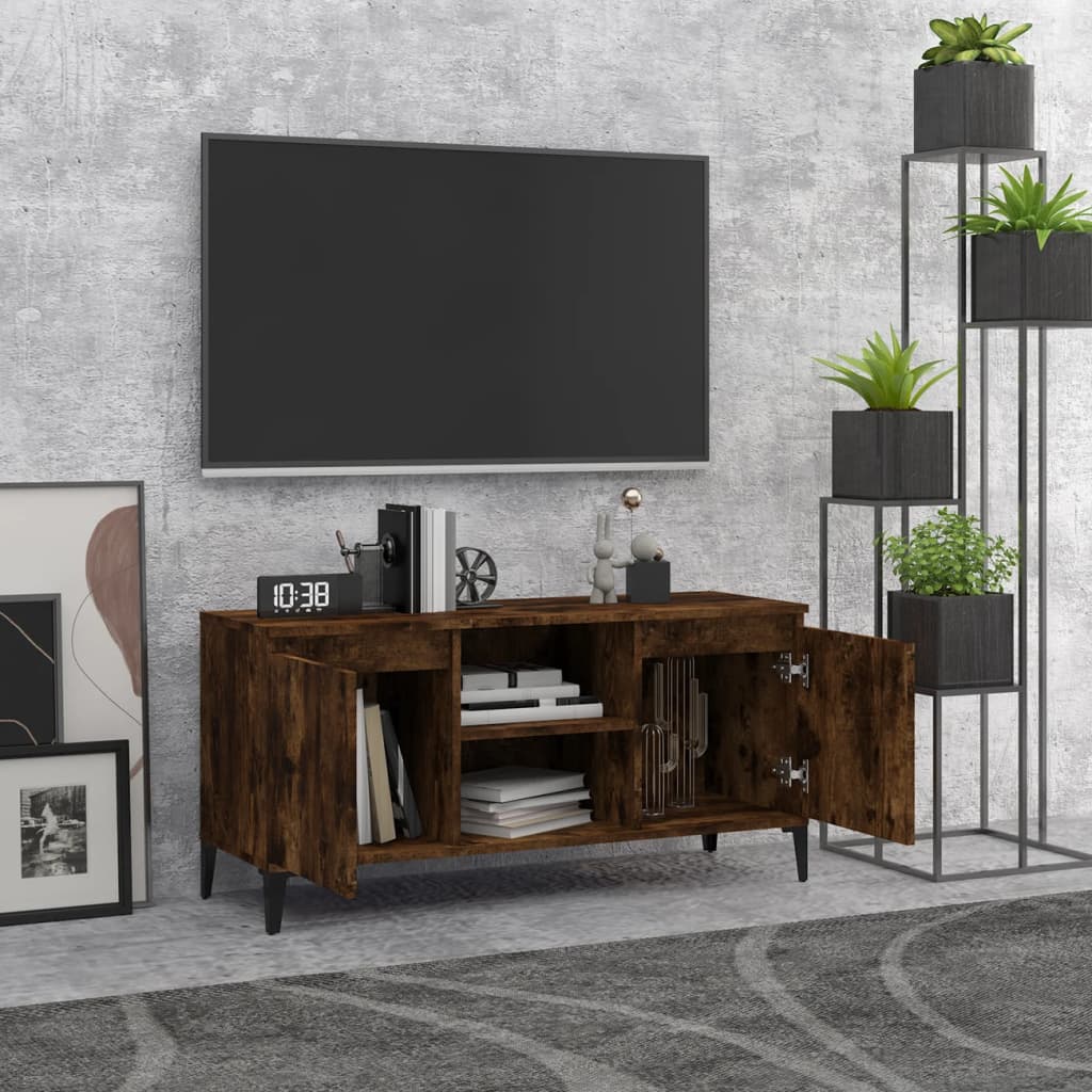 Tv-Bänk Med Metallben 103,5X35X50 Cm