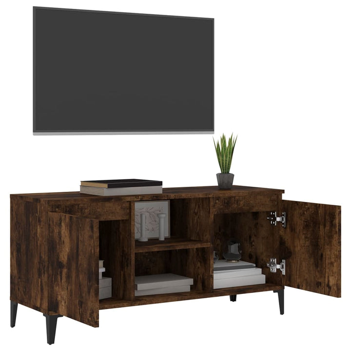 Tv-Bänk Med Metallben 103,5X35X50 Cm