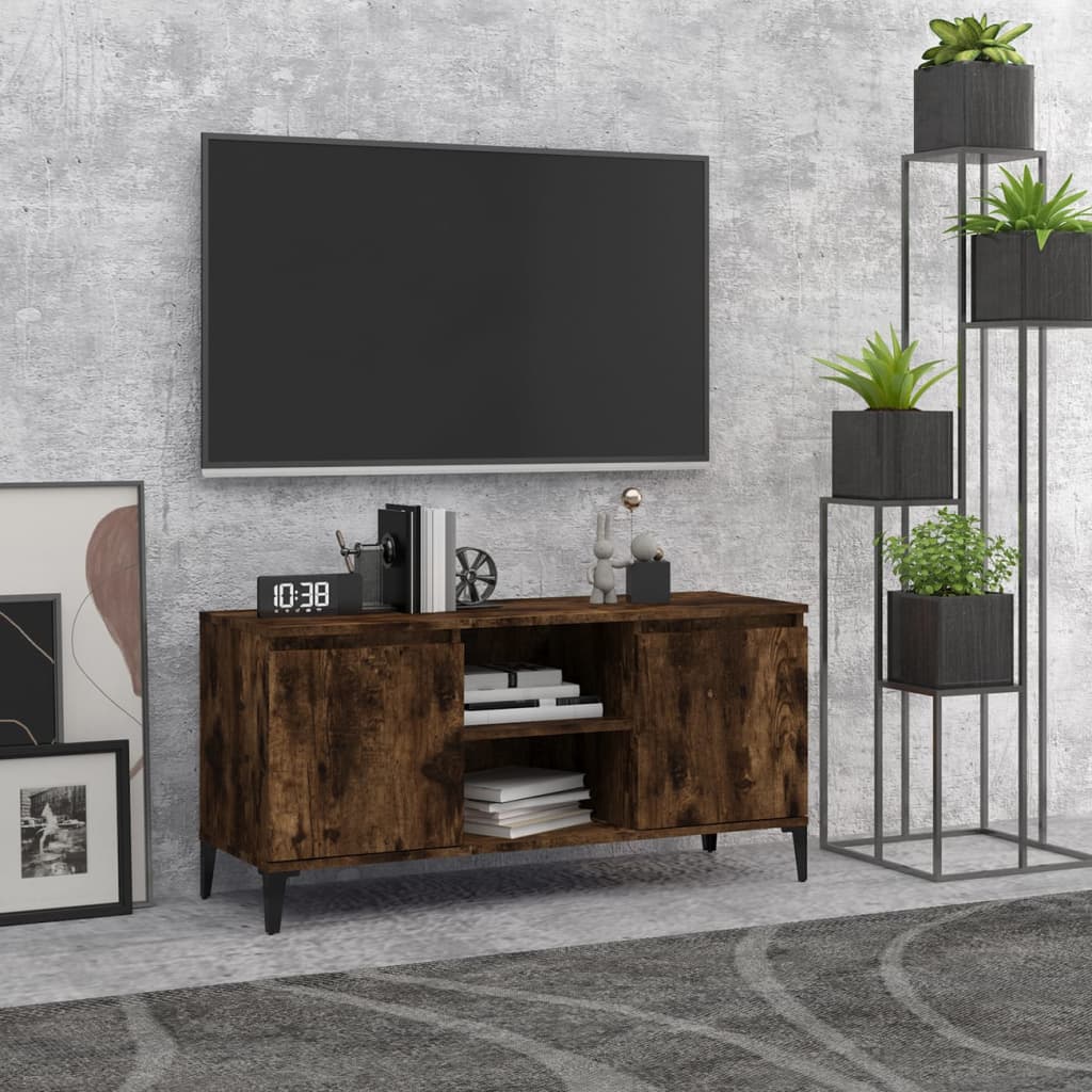 Tv-Bänk Med Metallben 103,5X35X50 Cm
