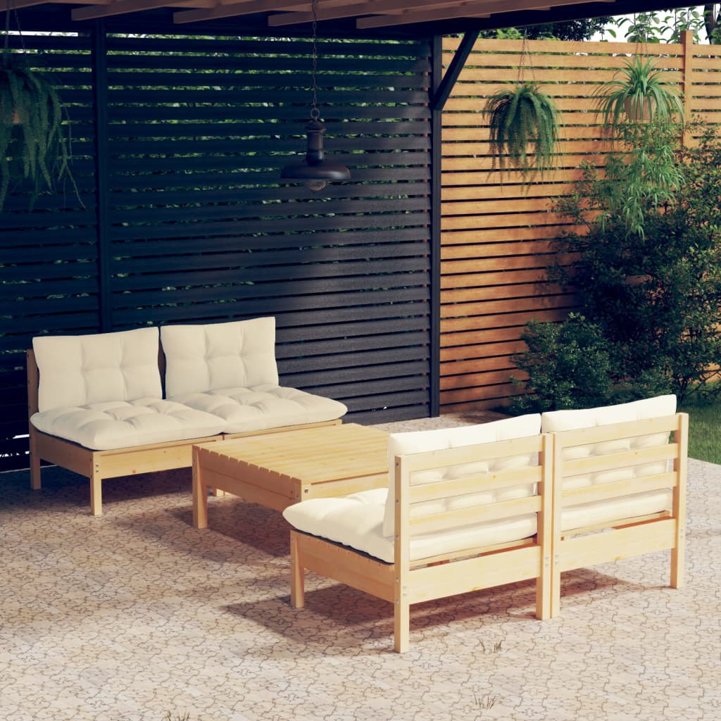 Loungegrupp Med Antracit Dynor 5 Delar Massiv Furu