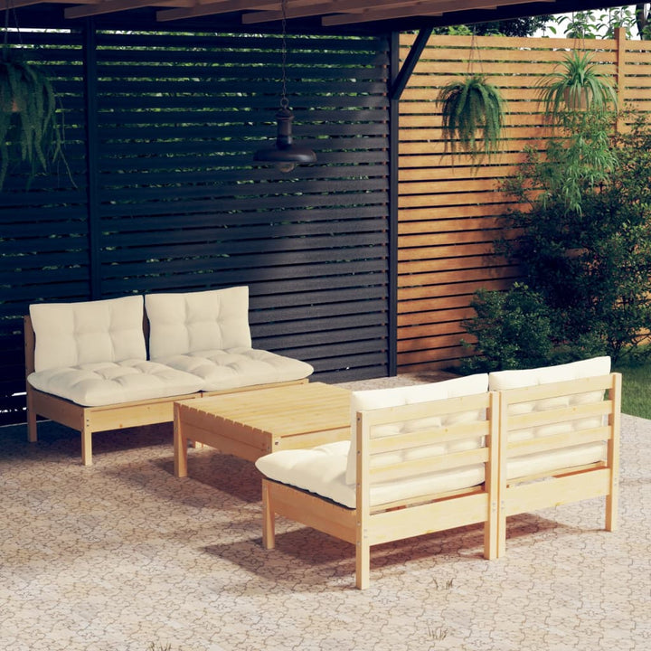 Loungegrupp Med Antracit Dynor 5 Delar Massiv Furu
