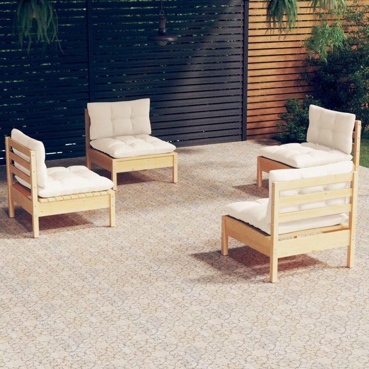 Loungegrupp Med Antracit Dynor 4 Delar Massiv Furu