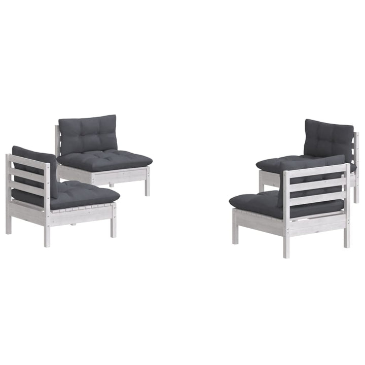 Loungegrupp Med Antracit Dynor 4 Delar Massiv Furu