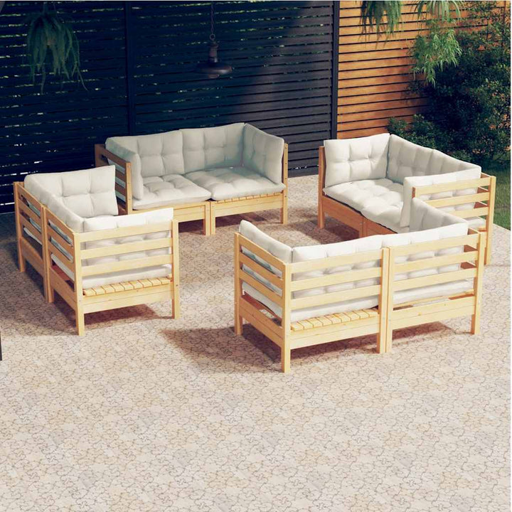 Loungegrupp Med Antracit Dynor 8 Delar Massiv Furu