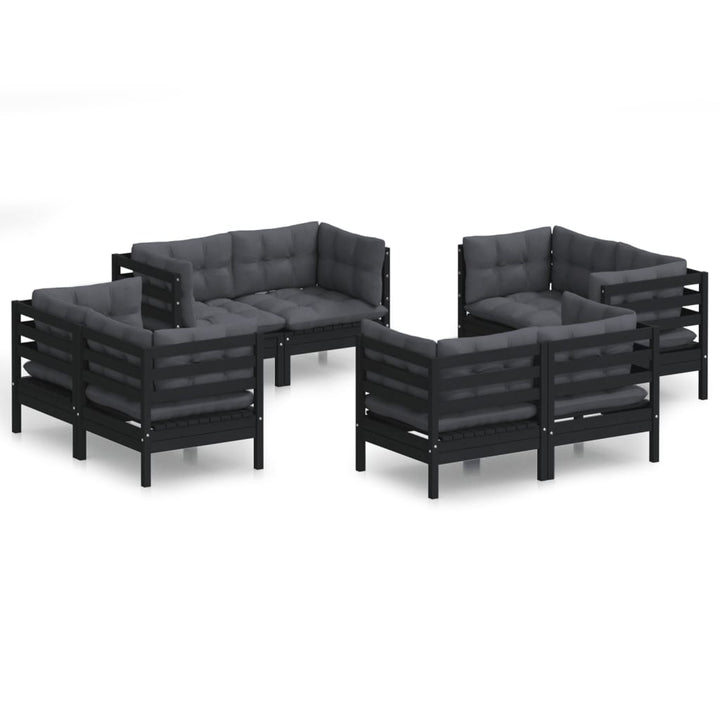 Loungegrupp Med Antracit Dynor 8 Delar Massiv Furu