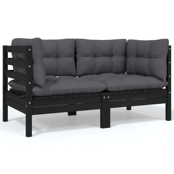 Loungegrupp Med Antracit Dynor 8 Delar Massiv Furu