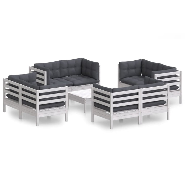 Loungegrupp Med Antracit Dynor 9 Delar Massiv Furu