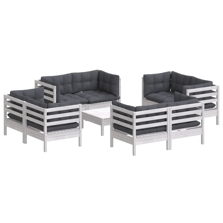 Loungegrupp Med Antracit Dynor 9 Delar Massiv Furu