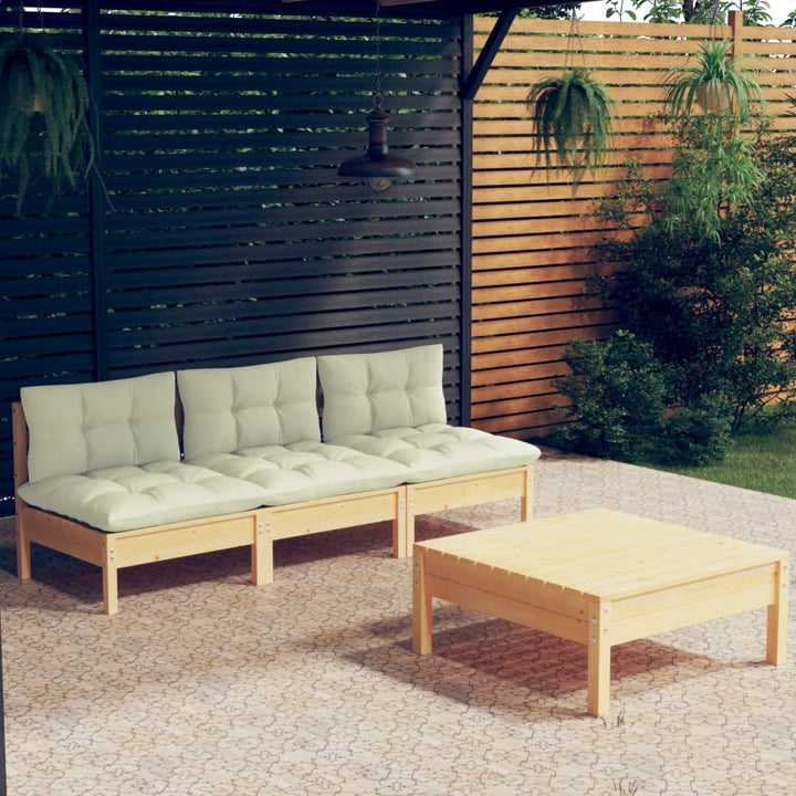 Loungegrupp Med Antracit Dynor 4 Delar Massiv Furu