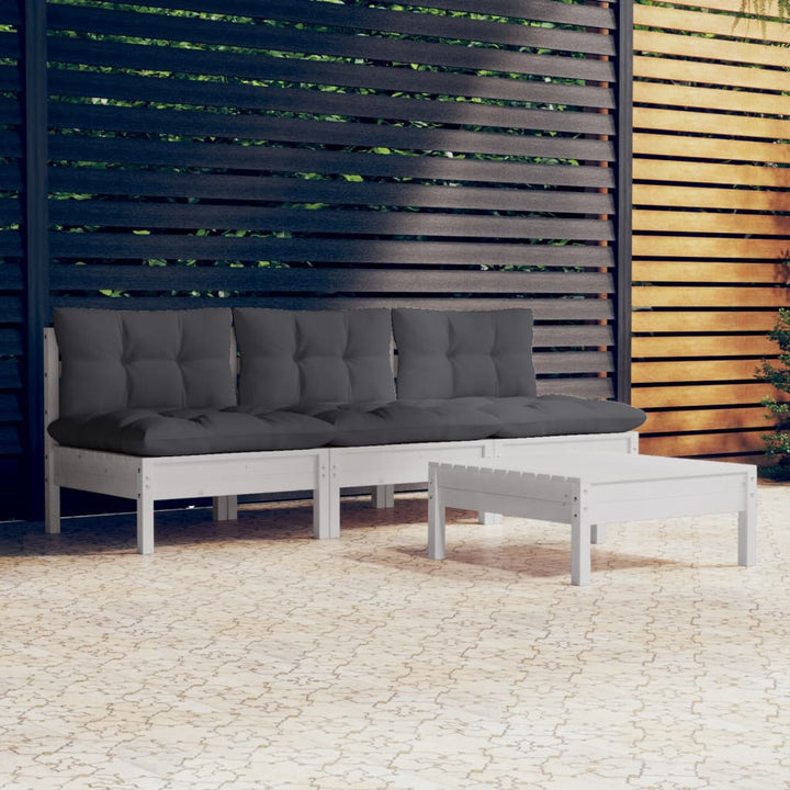 Loungegrupp Med Antracit Dynor 4 Delar Massiv Furu