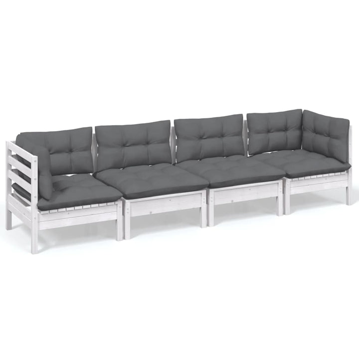 Loungegrupp Med Dynor 4 Delar Massiv Furu