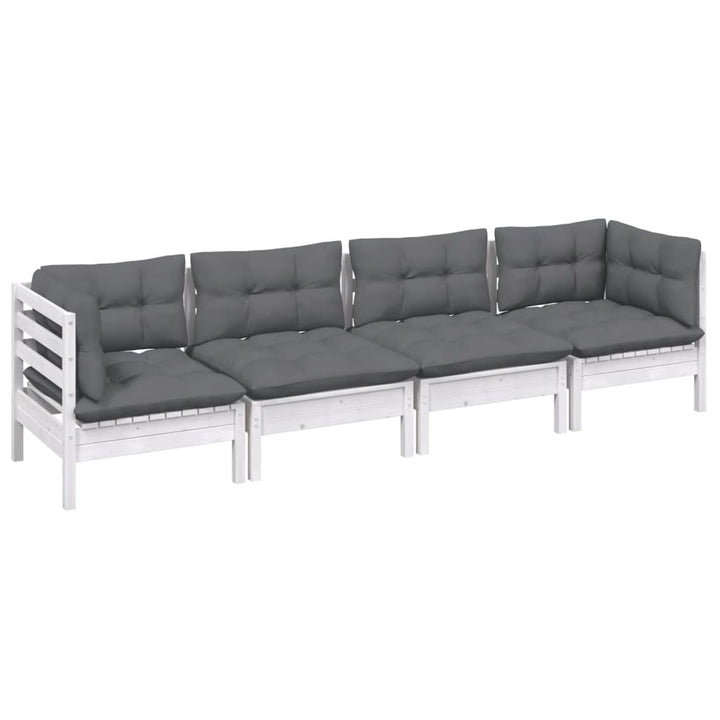 Loungegrupp Med Dynor 4 Delar Massiv Furu