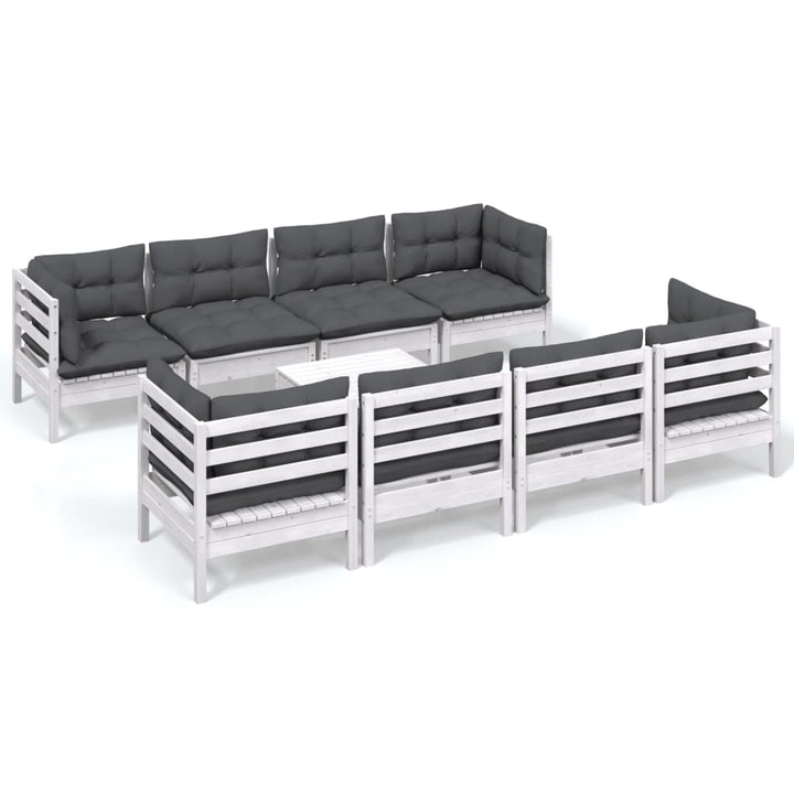 Loungegrupp Med Dynor 9 Delar Massiv Furu