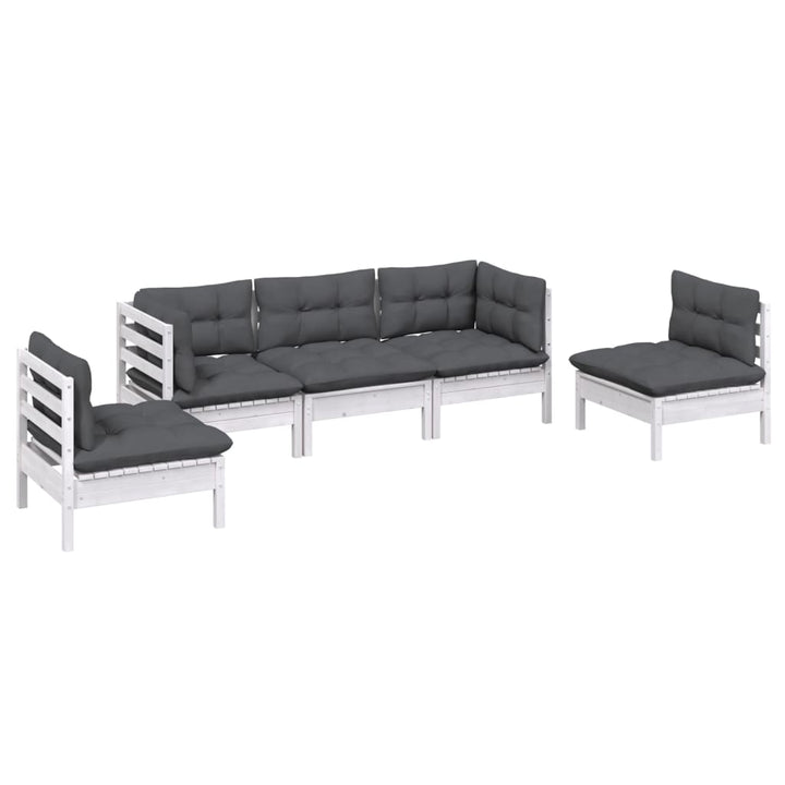 Loungegrupp Med Dynor 5 Delar Massiv Furu