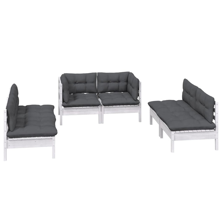 Loungegrupp Med Dynor 6 Delar Massiv Furu