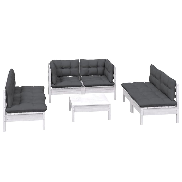 Loungegrupp Med Dynor 7 Delar Massiv Furu