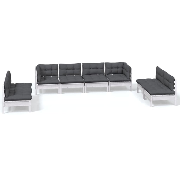 Loungegrupp Med Dynor 8 Delar Massiv Furu