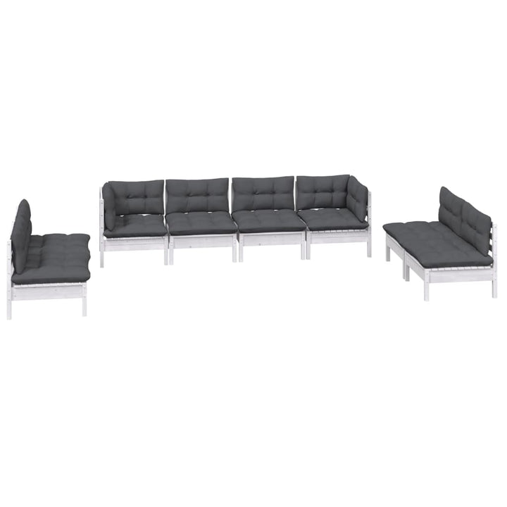 Loungegrupp Med Dynor 8 Delar Massiv Furu