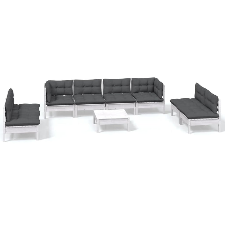 Loungegrupp Med Dynor 9 Delar Massiv Furu
